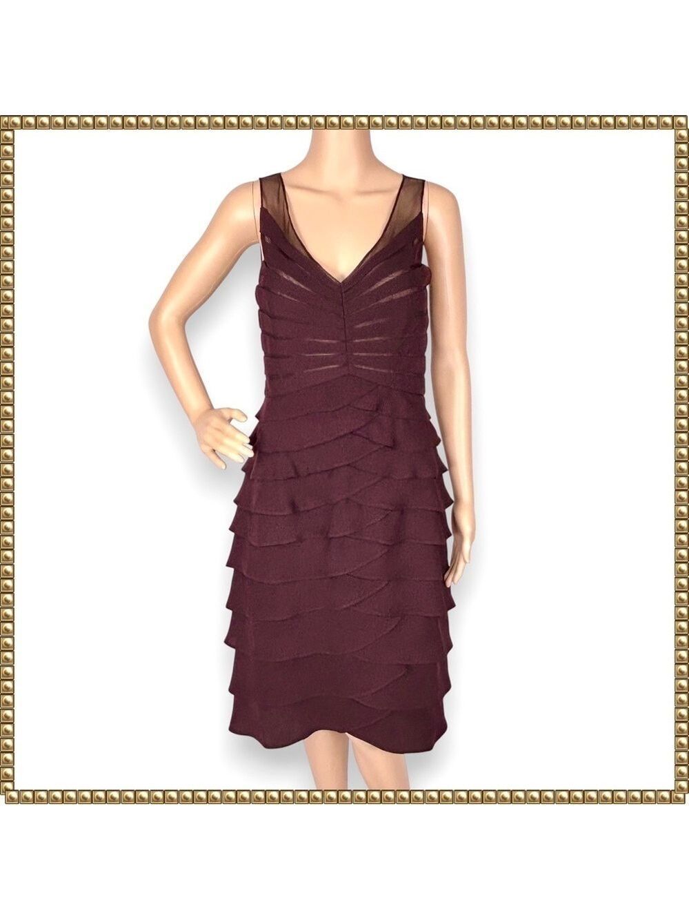 Eliza J Purple Sleeveless Tiered Ruffle Dress Size 10